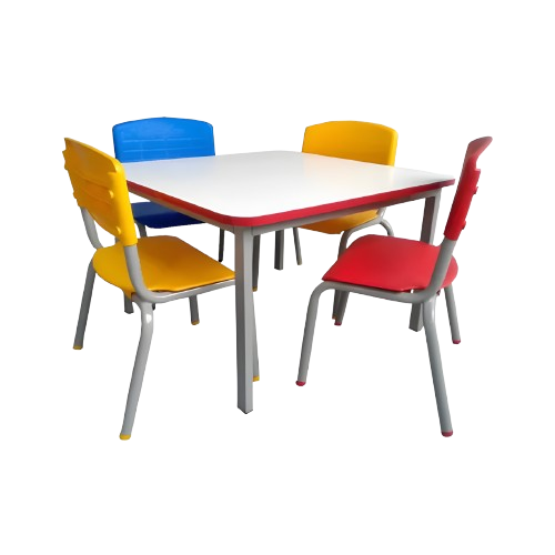 Conjunto Mesa Infantil Escolar Coletiva 4 Lugares